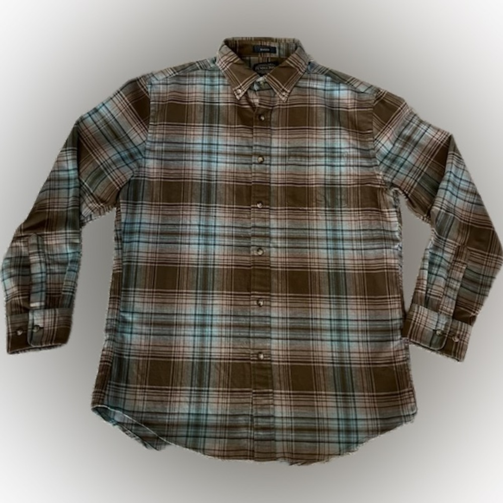 PENDLETON Mason Brown and Blue Plaid Button-Down Shirt